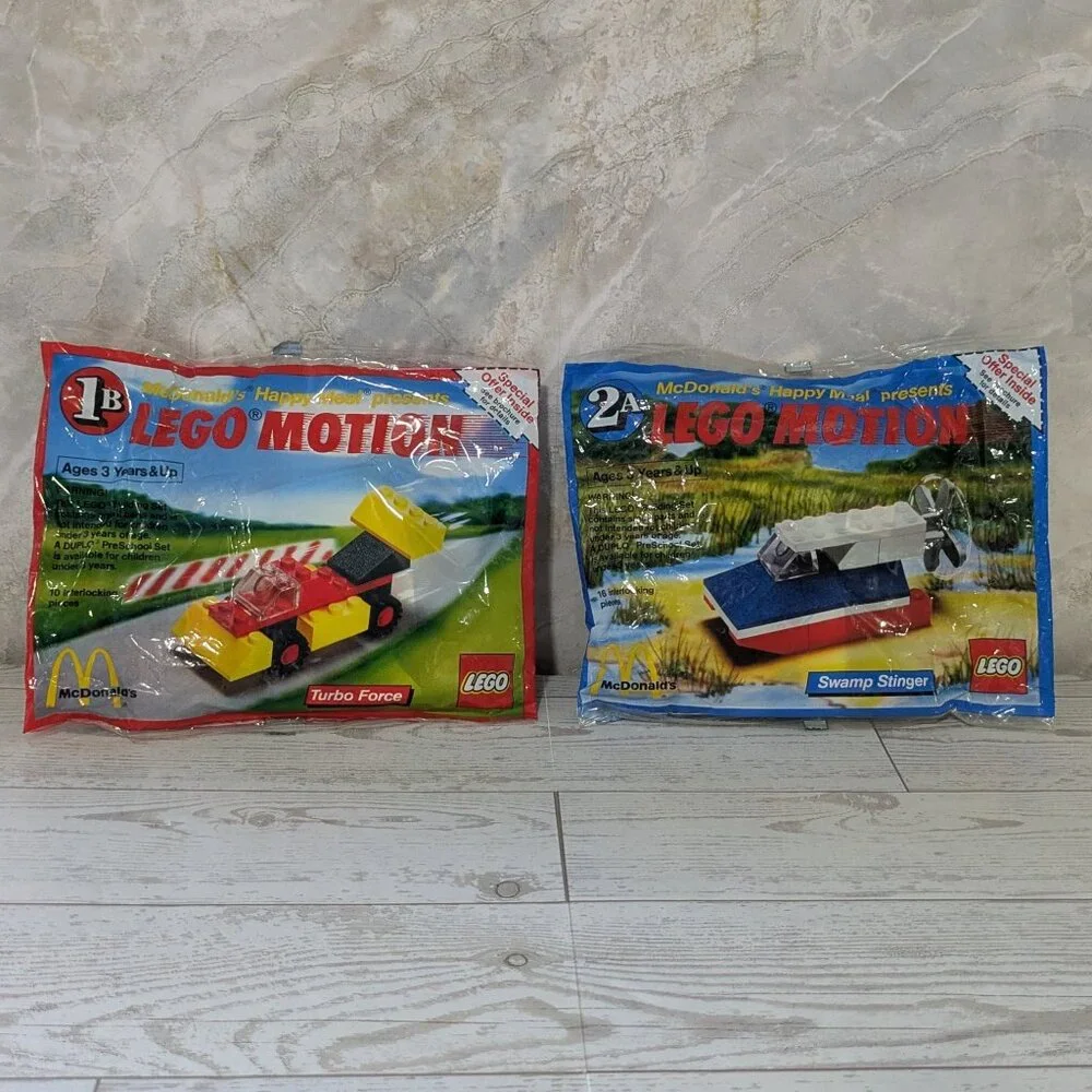 Vintage 1989 Lego Motion McDonalds Turbo Force and Swamp Stinger NEW